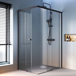 Душевой уголок AM.PM X-Joy W94G-403-12090-BТ 120х90 профиль Черный матовый стекло прозрачное